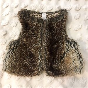 First Impressions Brown Faux Fur Vest